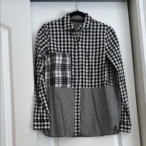 Zara black and white flannel shirt size S